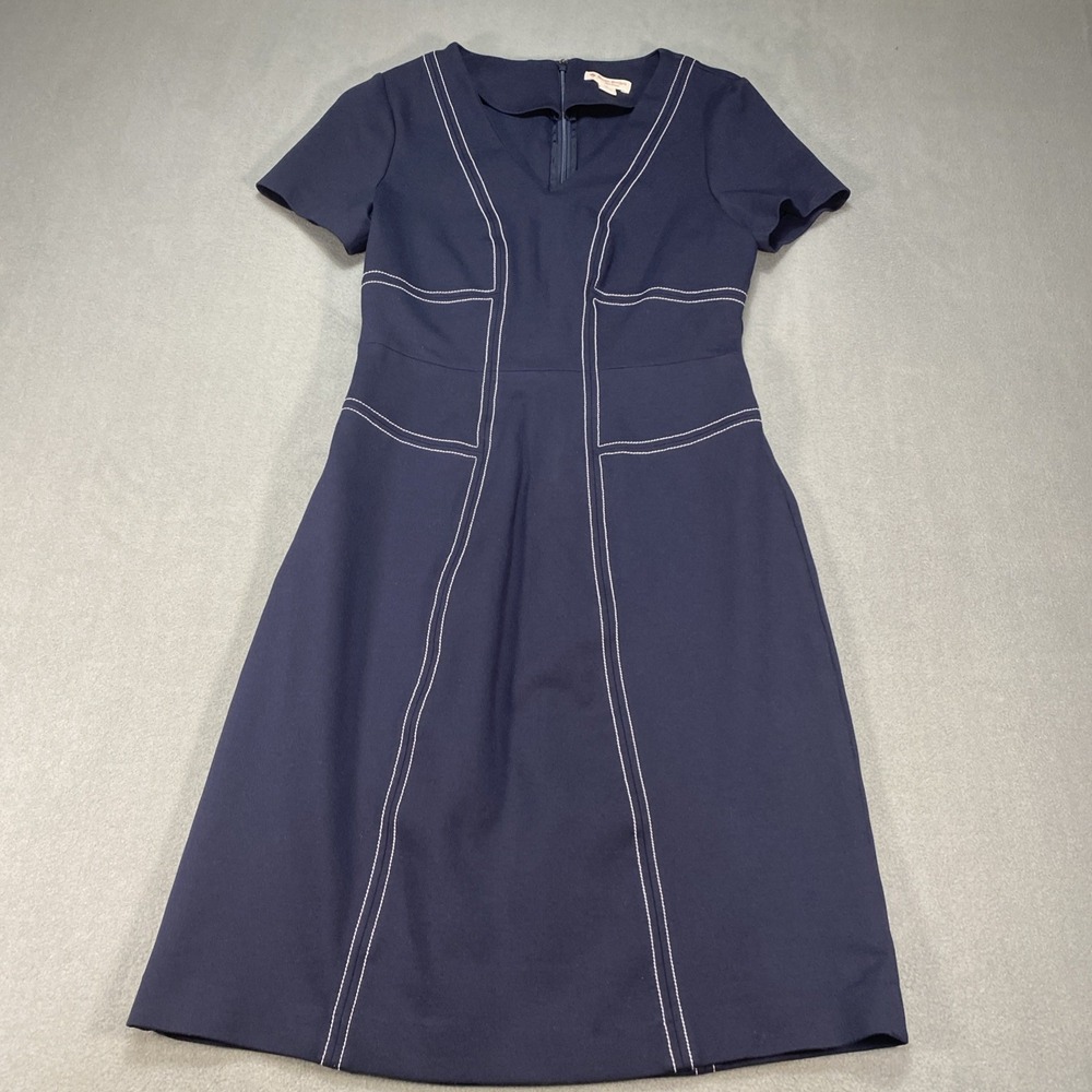 Brooks Brothers Womens Small Red Fleece Ponte Sheath‎ Dress Contrast Stitching